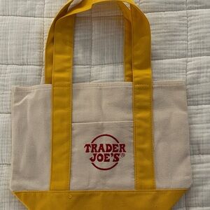 Trader Joe's Mini Canvas Tote Bag.- Yellow